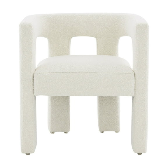 SAFAVIEH Couture Deandre Contemporary Boucle Solid Dining Chair, Ivory
