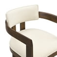 thumbnail image 5 of Corlas 26" Seat Height Medieval Modern Fabric Upholstered Counter Stools with Footrest, Rubber Wood Frame, Walnut+Beige, Set of 2, 5 of 14
