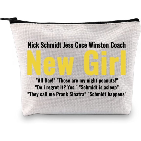 Novelty TV Show Inspired Nick Schmidt Jess Cece Winston Coach Zipper Pouch Makeup Bag for Fans