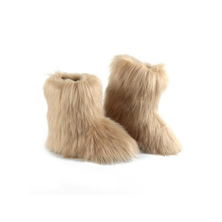 

Ymiytan Ladies Bootie Slipper Soft Plush Indoor Outdoor Snow Boots Non-slip Comfortable Shoes for Women