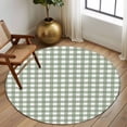 thumbnail image 2 of Round Area Rug 8Ft,Sage Green Buffalo Plaid Non-slip Area Rugs Carpet for Living Room/Bedroom/Bathroom/Kitchen,Farmhouse Green White Checkered Washable Throw Floor Mat Indoor Outdoor Entrance Doormat, 2 of 9