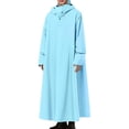 thumbnail image 2 of IVEYRTF Men's Half Button Heavy Rain Long Raincoat for Hiking Outdoor Activities Work Commute Waterproof Breathable Rainwear(Light Blue,Free Size), 2 of 6