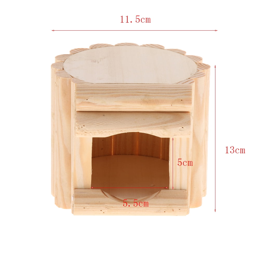 Wooden Hamster House Hideout Hut Exercise toys for Hamster,Mouse, Rat round