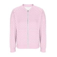 thumbnail image 4 of Women's Cropped Bomber Jacket Lightweight Casual Zip up Outerwear Long Sleeve Windbreaker with Pockets, 4 of 5