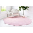 thumbnail image 4 of Unique Loom 3151608 5 x 5 ft. Geometric Trellis Frieze Octagon Rug, Light Pink, 4 of 15