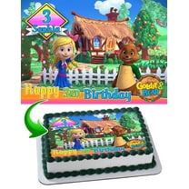 Goldie and Bear Edible Cake Image Topper Personalized Birthday Party 1/4 Sheet