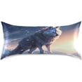 thumbnail image 3 of Coolnut Wolf Satin Pillowcase for Hair and Skin Silk Pillowcase Soft Breathable Sleeping Pillow Covers Smooth Cooling Pillowcase with Envelope Closure Size Standard 20x40 in Home Decor Gifts, 3 of 7