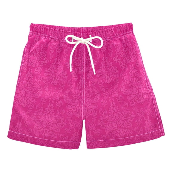 Hot Pink Flower Patterns Swim Trunks Board Shorts Beach Pants Bathing Bottoms 2T
