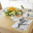 thumbnail image 4 of Ambesonne Modern Place Mats Set of 4, Animal Sketchy Horse, Standard Size, Black and White, 4 of 6
