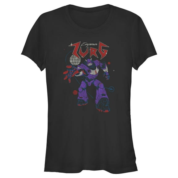 Junior's Lightyear Emperor Zurg Distressed  Graphic Tee Black 2X Large