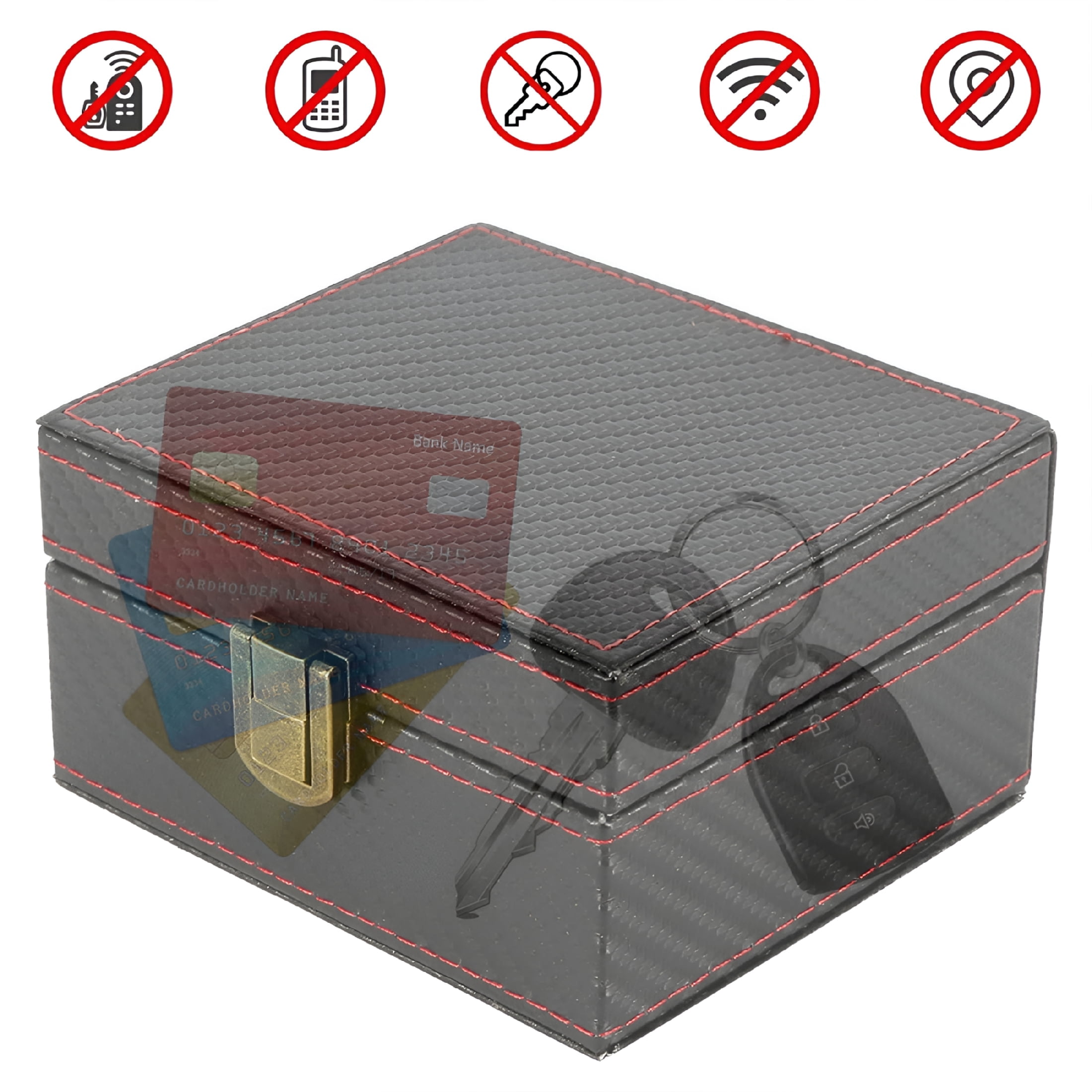 GJX 2026 New Car Key Blocker Faraday Box Car Key Signal Blocking Cage 11.6 X 9 X 5.8 Cm Keyless Entry Car Keys Box Anti-Theft Faraday Box for Keyless Car Keys Security Faraday Box for Car Keys