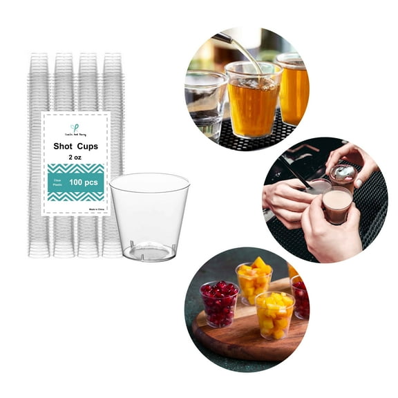 Clear Cups for Wine Tasting, Vodka, Whiskey, jelly shot, sample Cups For Party and Gathering. (100, 2oz)