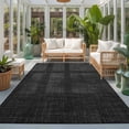 thumbnail image 3 of Vintage Black Washable Area Rug 4 x 6 ft Linen Texture Farmhouse Soft Non Slip Rugs Stain Repellent Indoor Felt Carpet for Living Dining Room Bedroom Home Office, 3 of 9