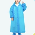 thumbnail image 3 of Aofany Kids Raincoat Hooded Reusable Lightweight Outerwear for Teenagers All Weather School Walking Rain Gear, 6-11 Years, 3 of 5