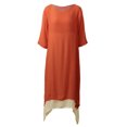 thumbnail image 2 of Vestido Irfora Nuevas mujeres Vestido de época Dividir el dobladillo irregular Ocasional Boho Largo Maxi vestidos Naranja / Verde del ejército / Café Irfora Vestido, 2 of 5