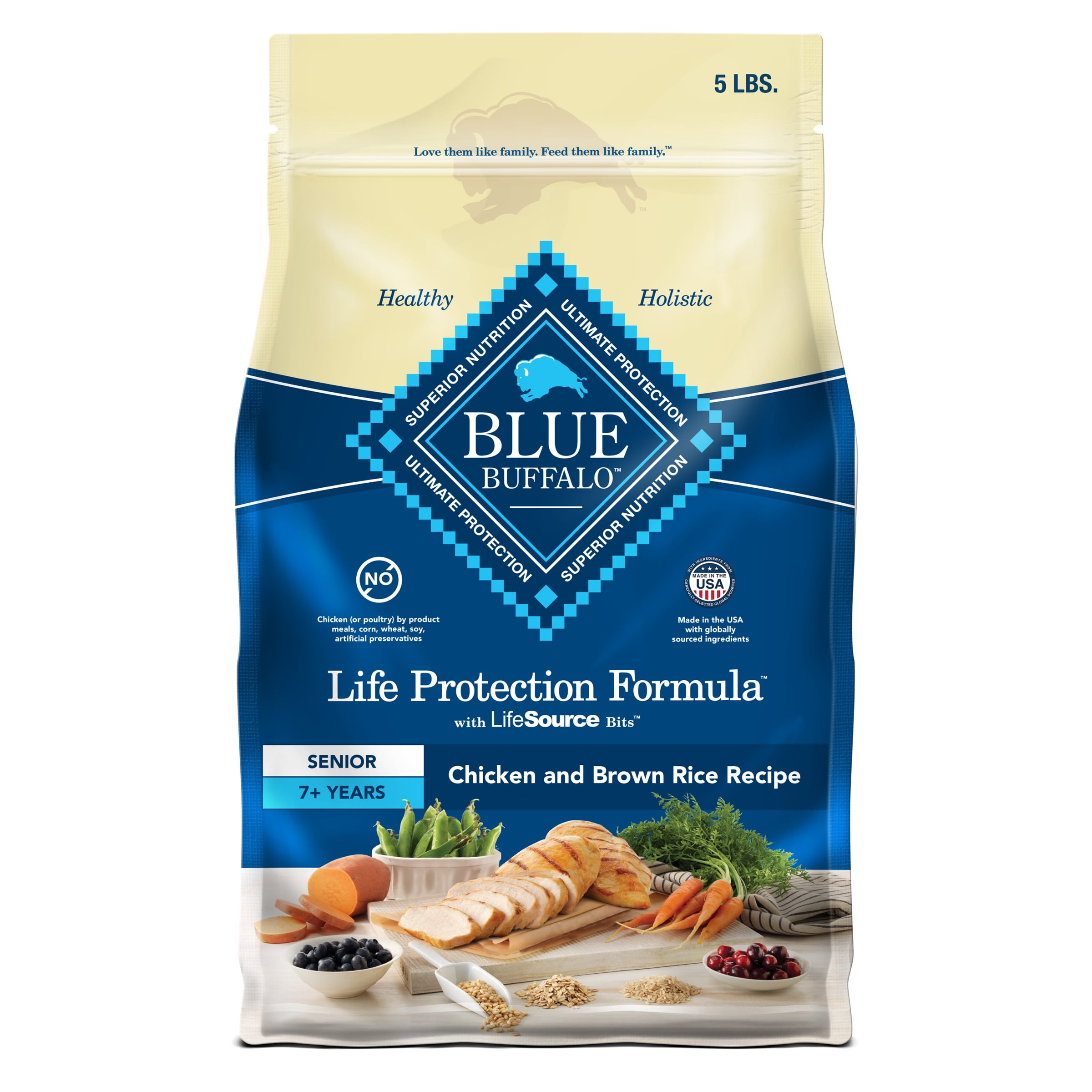 Free Shipping! Blue Buffalo Adult Dry Dog Food Chicken Brown Rice