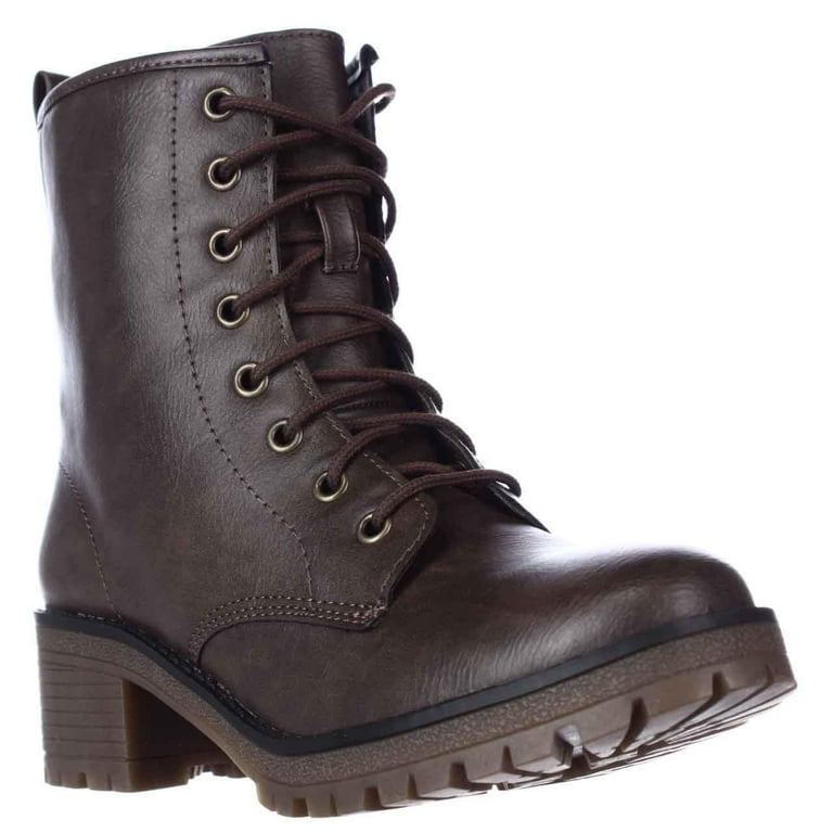 Womens madden girl Eloisee Lace up Combat Boots Brown Walmart