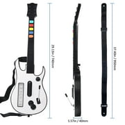 NBCP Wireless Guitar Controller for Nintendo Wii, Compatible with Guitar Hero, Clone Hero, Rock Band, White