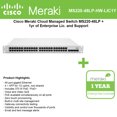 thumbnail image 1 of Cisco Meraki Cloud Mng'd Switch MS220-48LP + 1yr of Enterprise Lic. and Support, 1 of 2