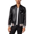 thumbnail image 1 of INC Chaqueta Bomber Varsity de Cuero Sintético para Hombre, Negro, X-Large I-N-C Chaqueta de bombardero, 1 of 1
