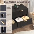 thumbnail image 3 of ANPOO Fluted 9 Drawer Dresser with Charging Station for Bedroom, 63" Modern Long Dressers with 9 Wide Drawers/Metal Handles, Wood Storage Cabinet for Bedroom, Living Room, Hallway, Black-63", 3 of 9