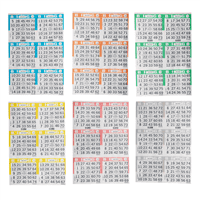 American Games Bingo Paper Game Cards - 6 cards - 6 sheets -100 books per pack - 6 Colors, Made in USA