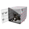 thumbnail image 5 of Valentine's Day Dog Crate Cover, Hearts Arranged into Diagonal Squares, Easy to Use Pet Kennel Cover Small Dogs Puppies Kittens, 7 Sizes, Seafoam Dark Coral, by Ambesonne, 5 of 6