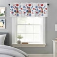 thumbnail image 3 of Curtain Valance for Windows, Independence Day Cherries Kitchen Valances Rod Pocket Short Curtains, Red Blue Flowers on Wood Window Valance for Bedroom Bathroom Living room 60x18in, 3 of 9