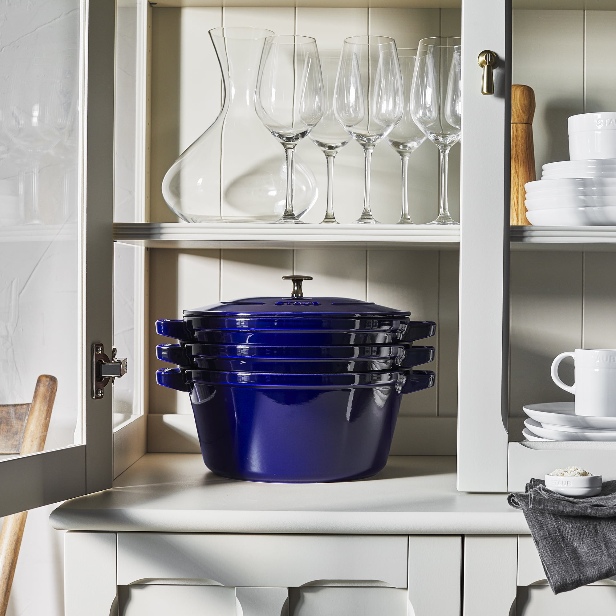 STAUB Cast Iron Set 4-pc, Stackable Space-Saving Cookware Set