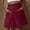 Wine, variant on Xysaqa Women's Summer Linen Shorts Casual Outdoor Beach Short Cotton Elastic High Waist Comfy Shorts with Deep Pockets
