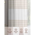 thumbnail image 7 of Gray Beige Stripe Semi Sheer Curtains 54 Inch Length 2 Panels Set, Modern Art Horizontal Striped Sheer Kitchen Curtain Privacy Voile Window Curtain for Living Room Bedroom Rod Pocket Drapes, 7 of 7