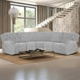 thumbnail image 4 of TOPCHANCES Stretch Recliner Sofa Slipcover for 5 Seat Recliner, 7-Piece Knitting Jacquard Sectional Couch Covers Furniture Protector (Light Gray), 4 of 12