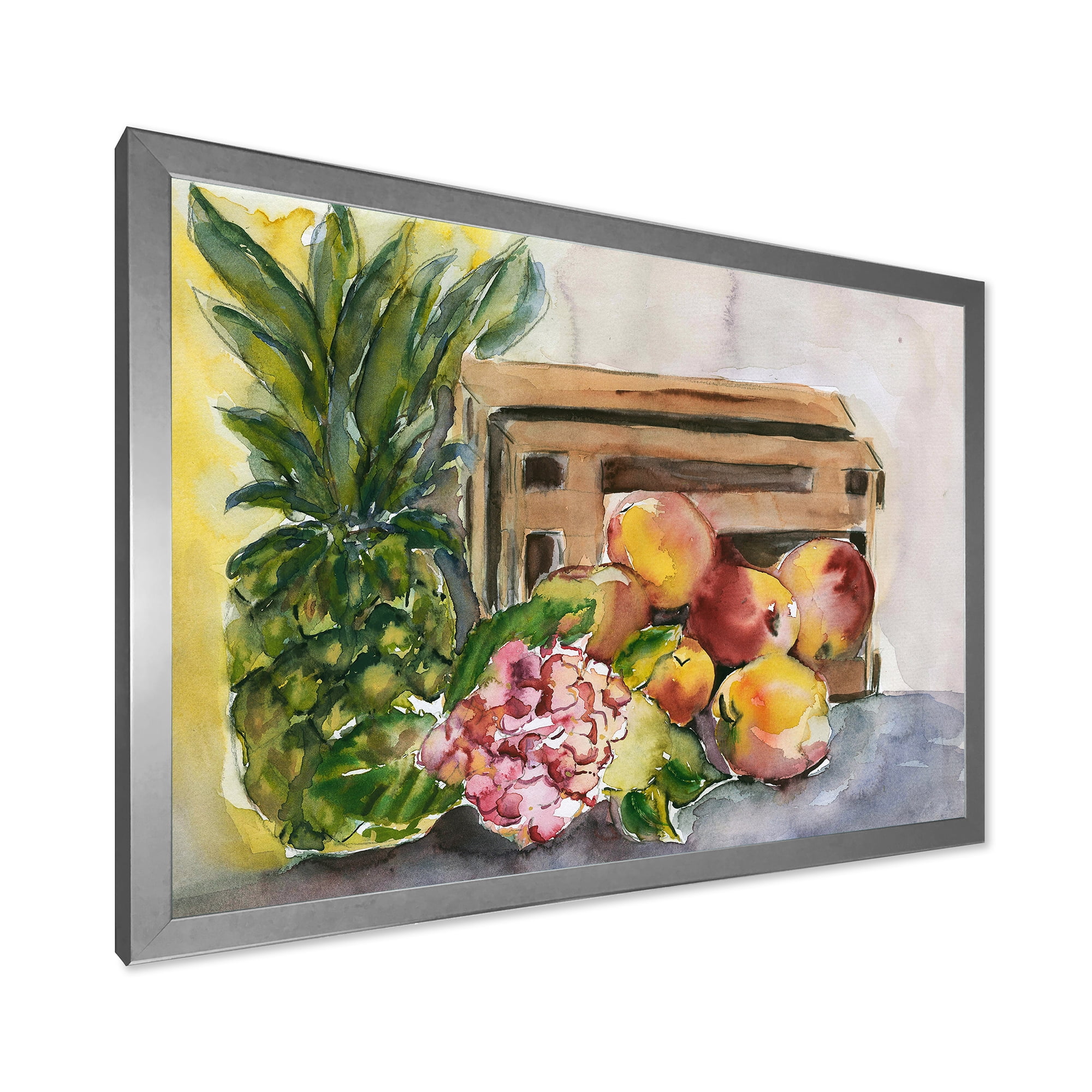 Designart 'Historic Fruits V' Farmhouse Framed Art Print