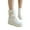 1White, variant on Womens Boots Cute Bow Fold Over Round Toe Flat Booties Platform Lolita Dress Short Boots