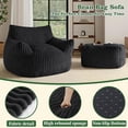 thumbnail image 7 of Timbernest Bean Bag Chair with Ottoman, Accent Chair Floor Lazy Sofa, Black, 7 of 7