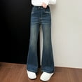 thumbnail image 5 of Kids Girls Jeans High Waist Wide Leg Baggy Pants Teen Clothing Cute Jeans, 5 of 7