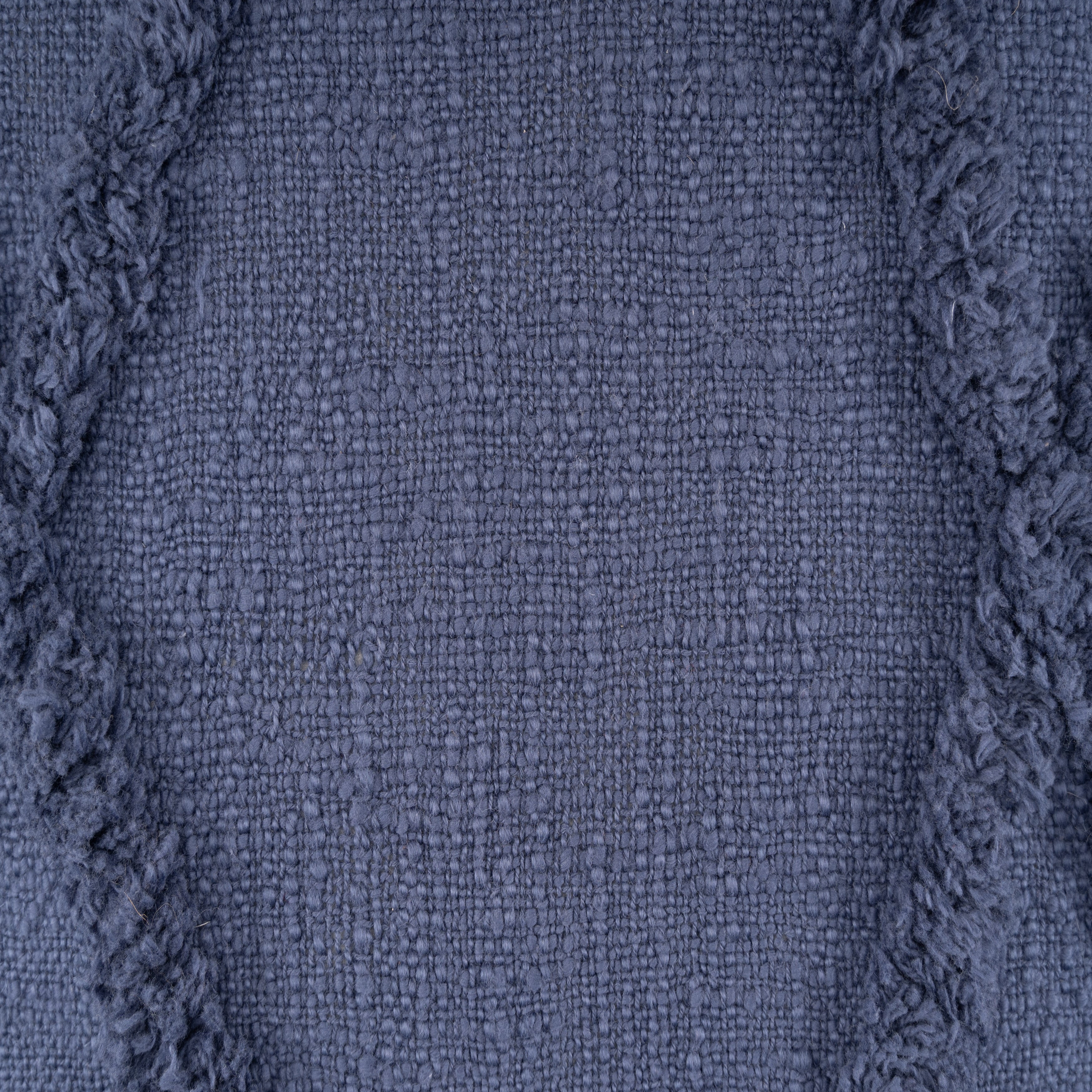 LR Home Sara Set of 2 Shag Diamond 18" x 18" Denim Cotton Adult Decorative Throw Pillows