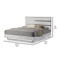 thumbnail image 5 of Benjara Peis Queen Size Bed- LED- Crystal Accents- Modern Design- Glossy White, 5 of 6