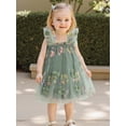thumbnail image 6 of BemeyourBBs Toddler Baby Girls Fairy Baptism Dress Sleeveless Ruffle Sleeve 3d Floral Embroidery Summer Dress Cute Tulle Tutu Dress Birthday Wedding Party Princess Dress, 6 of 9