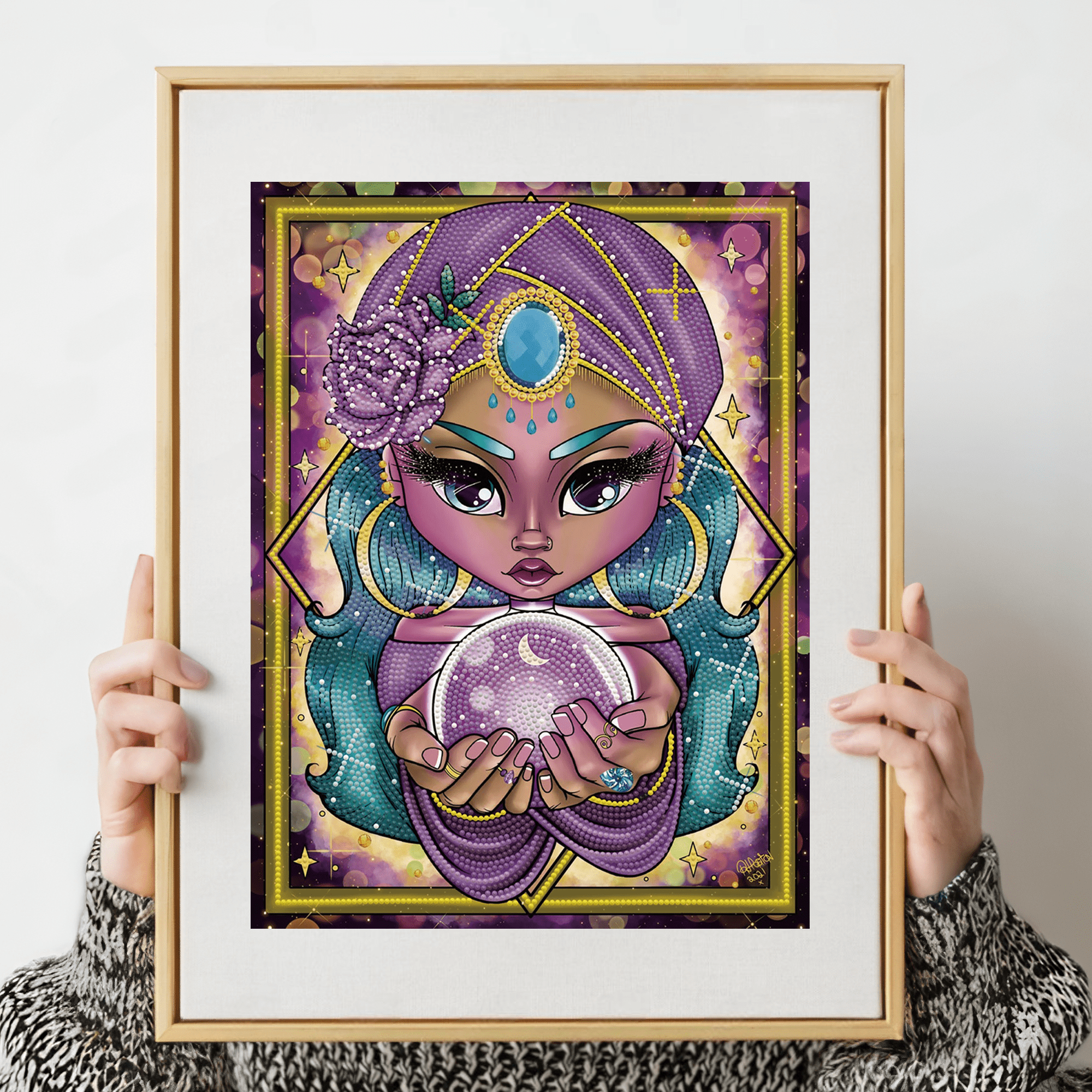 Diamond Dotz Fortune Teller Women Diamond Painting Kits for Adults - Diamond Art Kits a Relaxing Creative Craft Kit with Dotz Gems 15.8"x11.8"