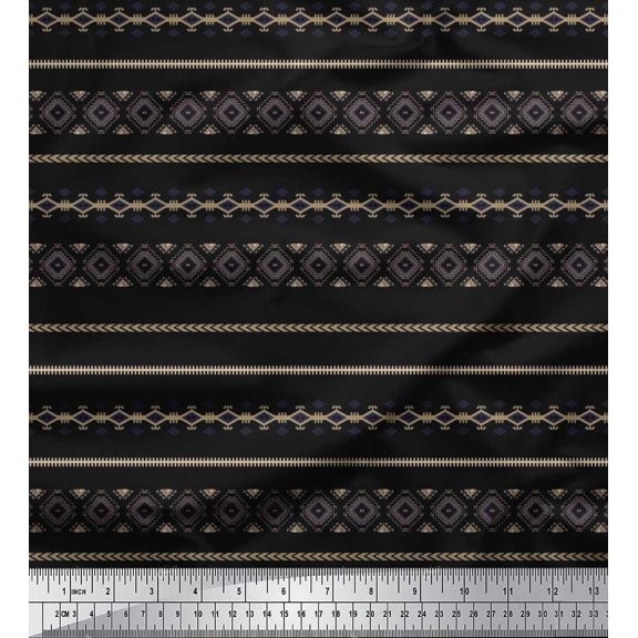 Soimoi Rayon Fabric Geometric Southwestern Print Sewing Fabric Yard 56 Inch Wide