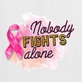 thumbnail image 2 of Nobody Fights Alone Watercolor Sparkles Breast Cancer Awareness Womens Graphic Long Sleeve T-Shirt, White, Large, 2 of 5