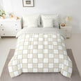 thumbnail image 2 of jejeloiu Geometric Plaid Grid 7-Piece Twin Bedding Sets,Minimalism Style Bedding Comforter Set,Gray Classic Buffalo Sheet Sets For Teens,Breathable Home Decor Reversible, 2 of 8