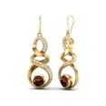 thumbnail image 2 of 5mm Round Garnet 925 Sterling Silver Gold vermeil Infinity Women Dangle Earrings, 2 of 4