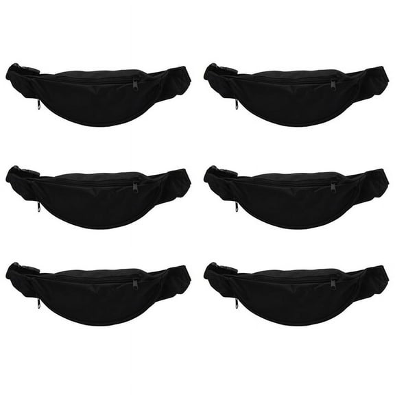 6X Fanny Pack for Women Men Unisex Belt Bag Zipper Pouch Packs Black