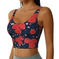 thumbnail image 2 of Pofeuu Rose Flower Print Sports Bra for Women Sexy Vest Yoga Running Gym Fitness Crop Bras Tops-X-Large, 2 of 8