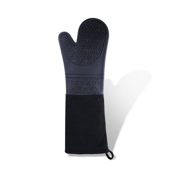 Guantes de horno de silicona Cateissary 1 pieza antideslizantes 2 capas negro