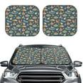 thumbnail image 2 of Naloa Beach Dog Print 2-Piece Windshield Sunshade,Foldable Car Front Window Sun Shades,for Most Sedans SUV Truck-Small, 2 of 6