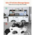 thumbnail image 2 of KFFKFF Laundry Room Organizer with Dual-Level Shelf, 54" x 27" Timber Constructed Washer-Dryer Surface with Non-Slip Cushions, Water-Repellent Laundry Appliance Overlay, Black, 2 of 9