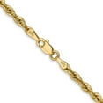 thumbnail image 4 of Diamond2Deal 10K Yellow Gold 3 mm Semi-Solid Rope Chain Necklace for Women 24", 4 of 7